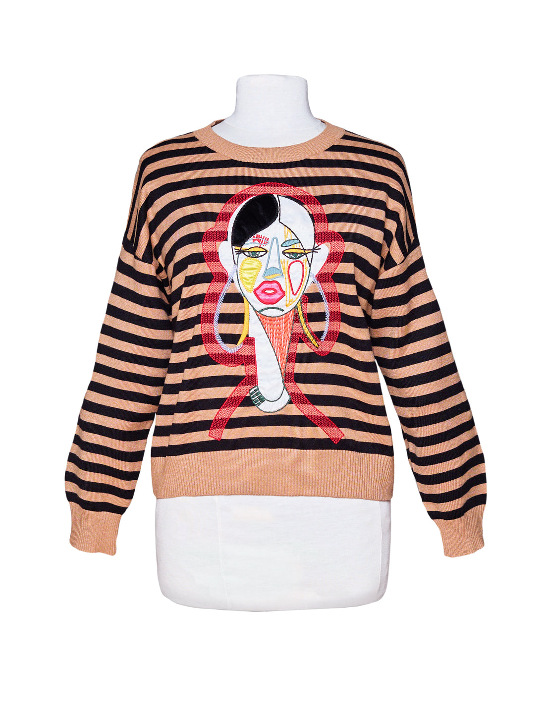 EMBROIDERED FACE SWEATER