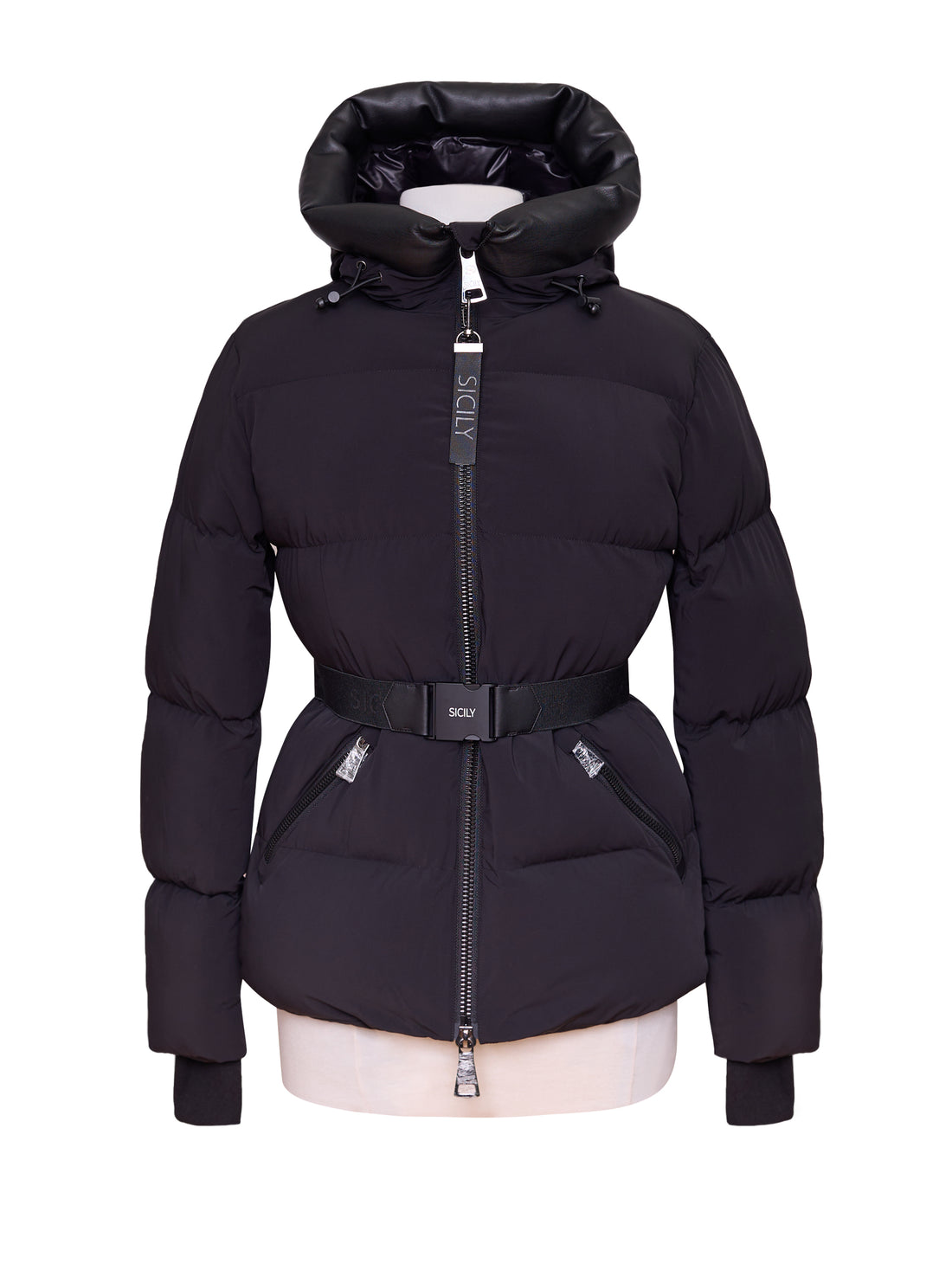 LADIES BELTED PUFFER