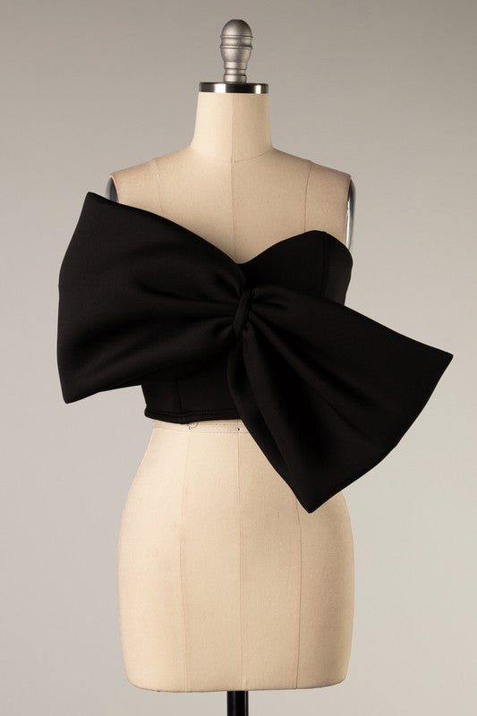 Huge Bow Detail Crop Top