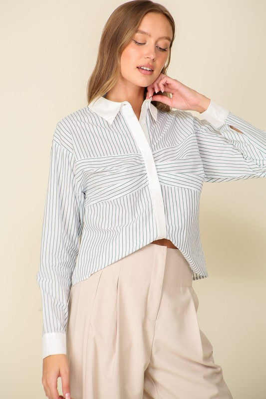 MIXED DIRECTION STRIPED SHIRT
