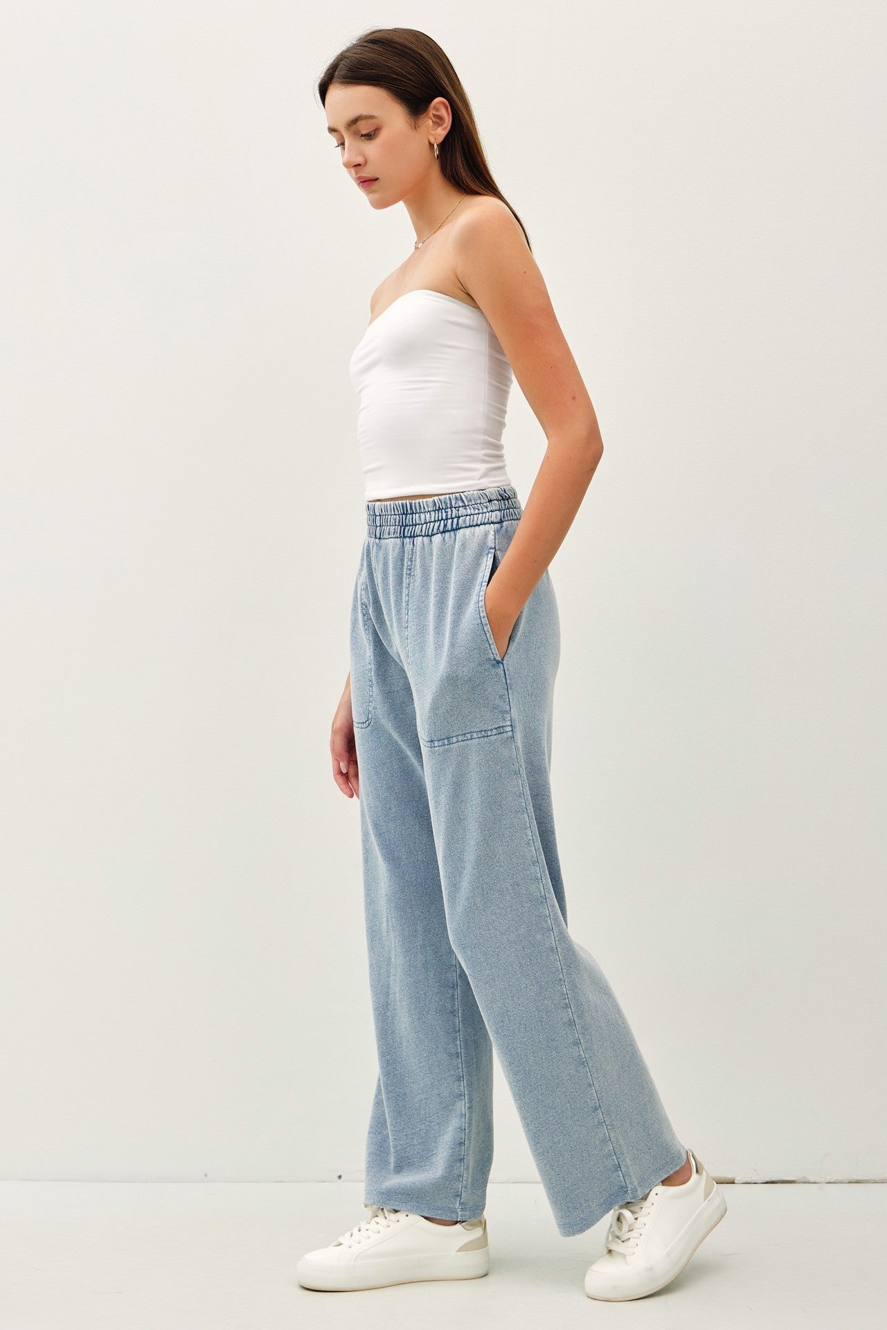 Denim lounge pants best sale