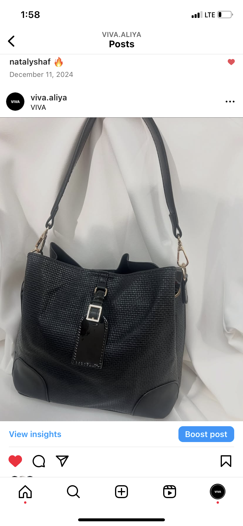 Sac à main seau noir de taille moyenne