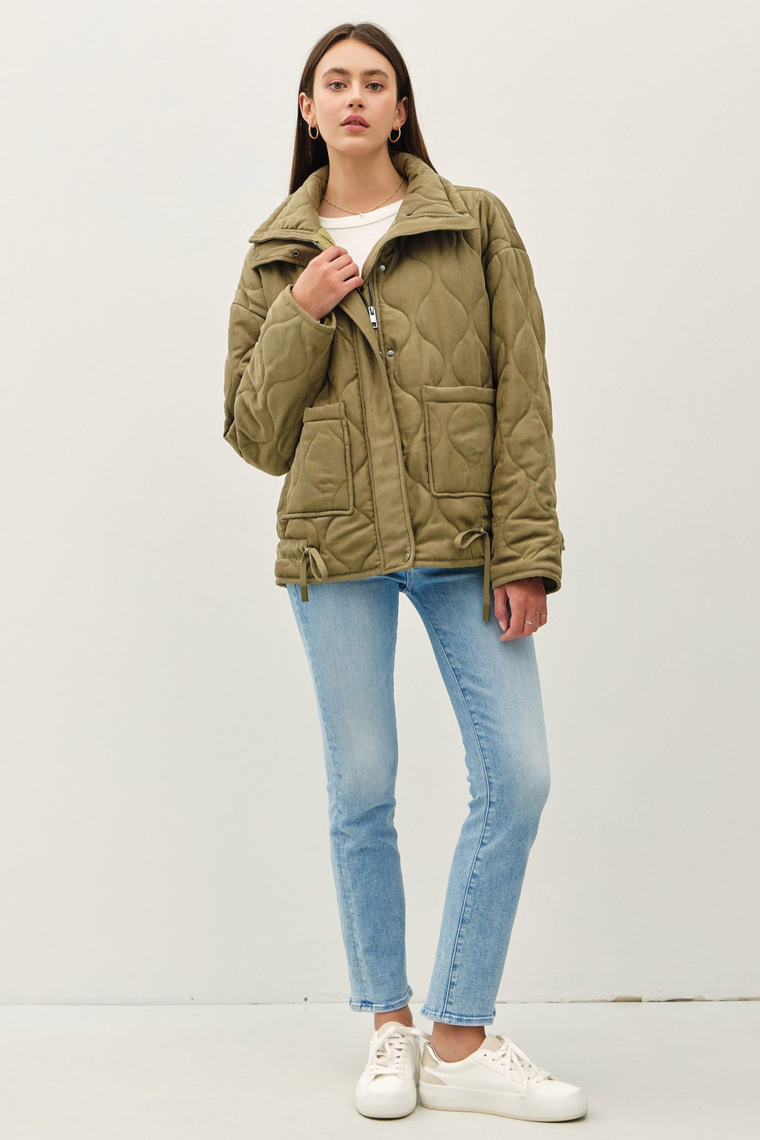 QUILTED PUFFER HIGH COLLAR JACKET