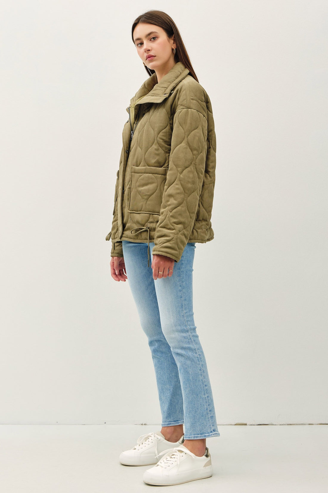 QUILTED PUFFER HIGH COLLAR JACKET
