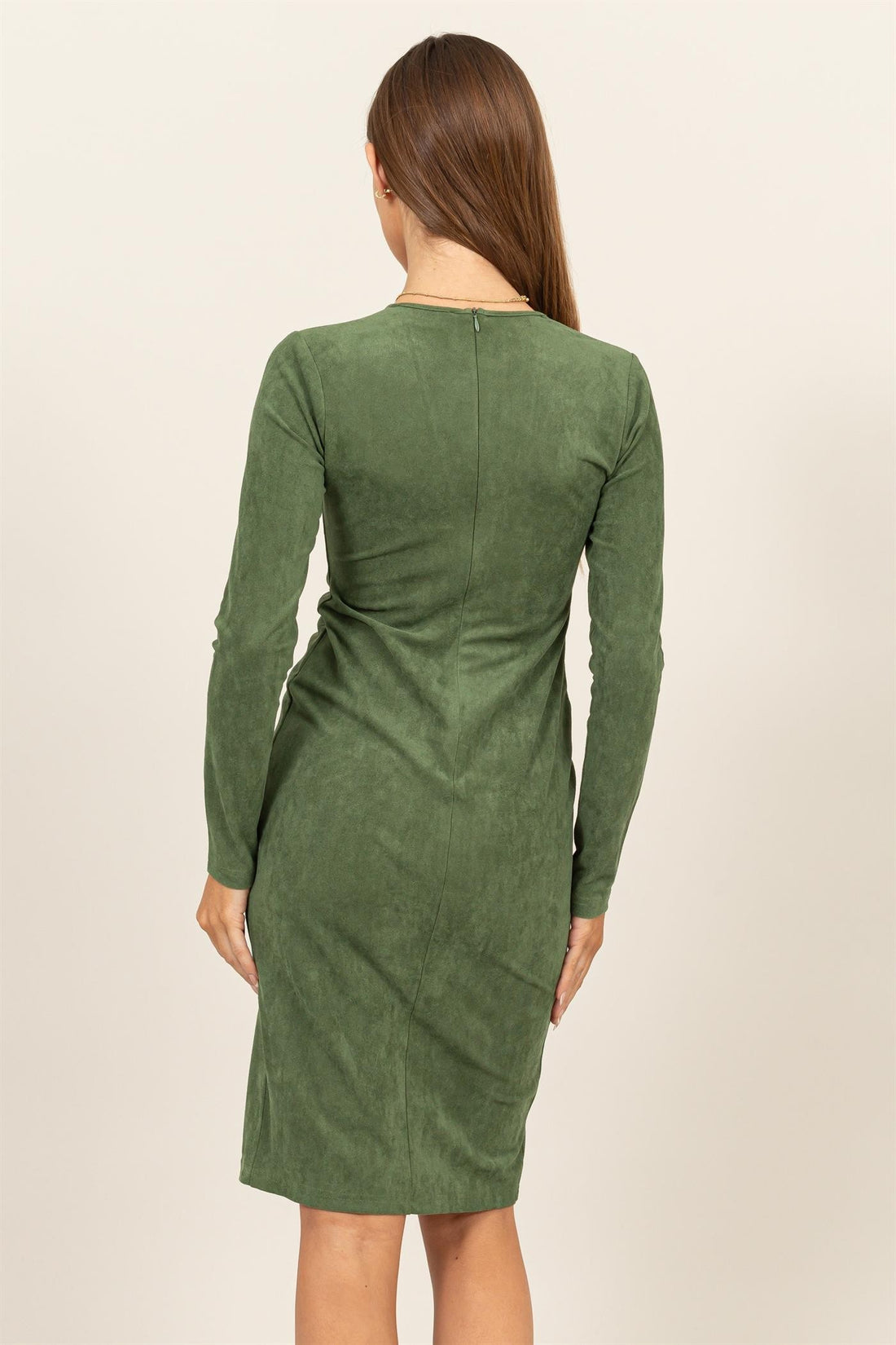 ROBE MIDI FENDUE EN DAIM EXTENSIBLE