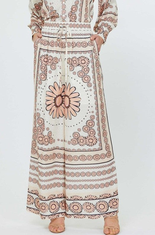 BOHO PRINTED WIDE PANTS