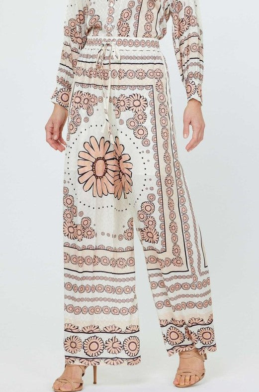 BOHO PRINTED WIDE PANTS
