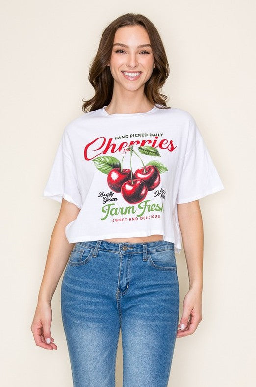 CHERRIES farm fresh crop top