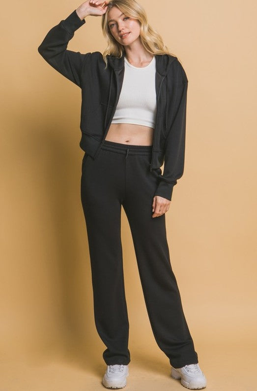 Pantalon de survêtement taille haute à jambe droite
