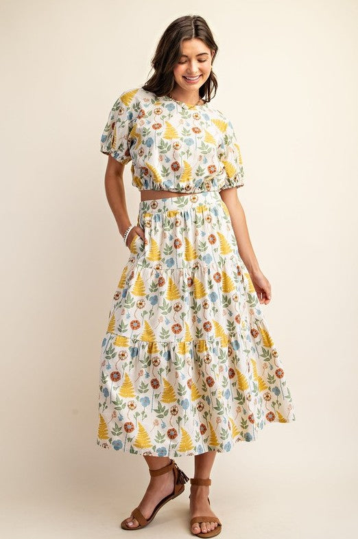 Jupe longue à taille élastique