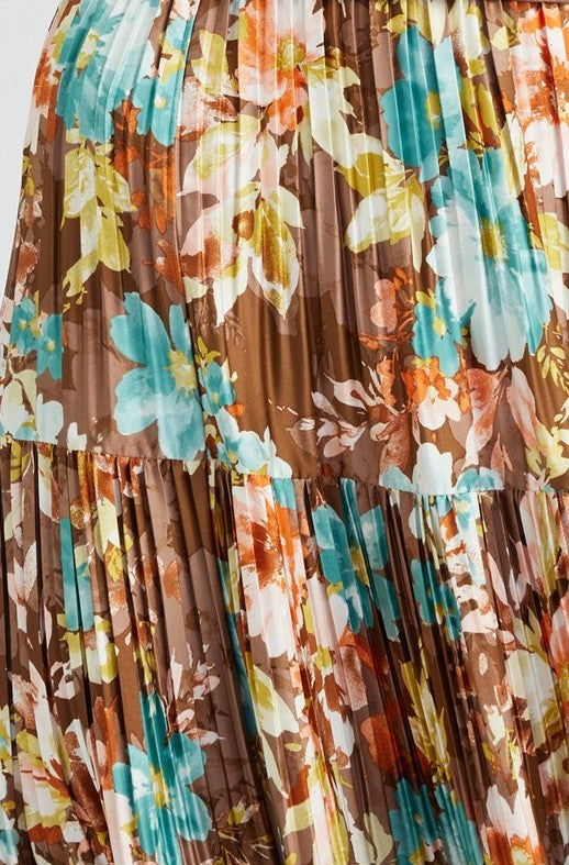 3-TIERED PLEATED LONG SKIRT