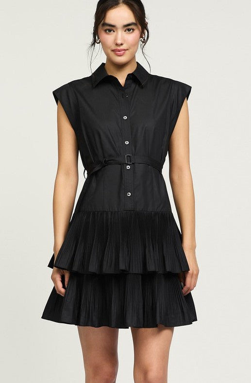 MINI ROBE À ÉTAGES AVEC CEINTURE
