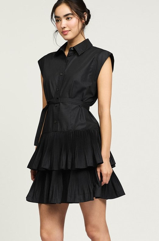 MINI ROBE À ÉTAGES AVEC CEINTURE