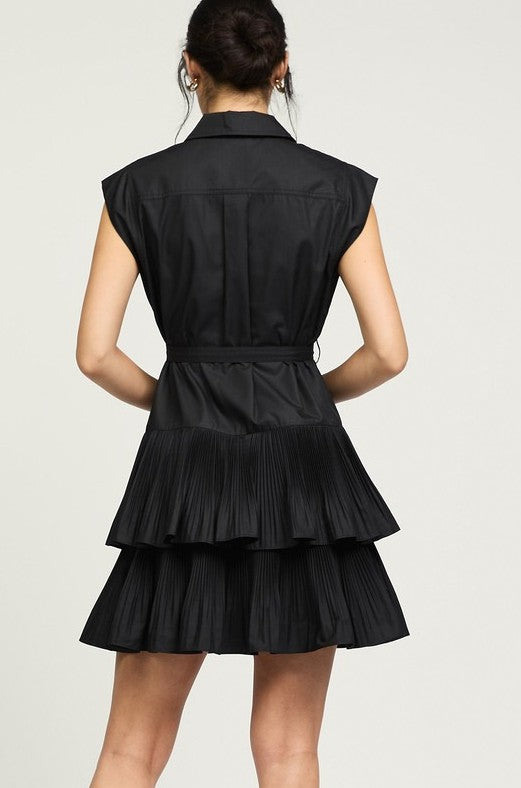 MINI ROBE À ÉTAGES AVEC CEINTURE