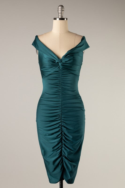 Sleeveless Front Ruched Dress