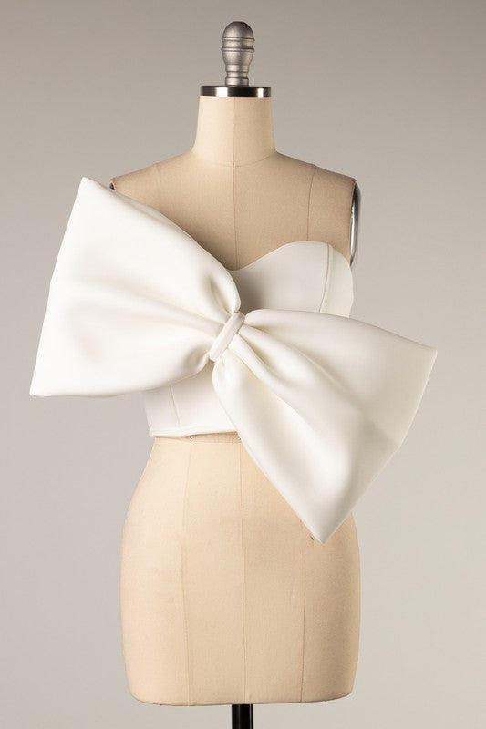 Huge Bow Detail Crop Top