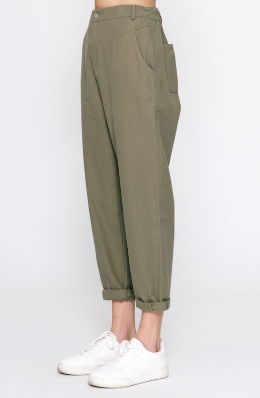 COTTON TWILL ELASTIC WAIST