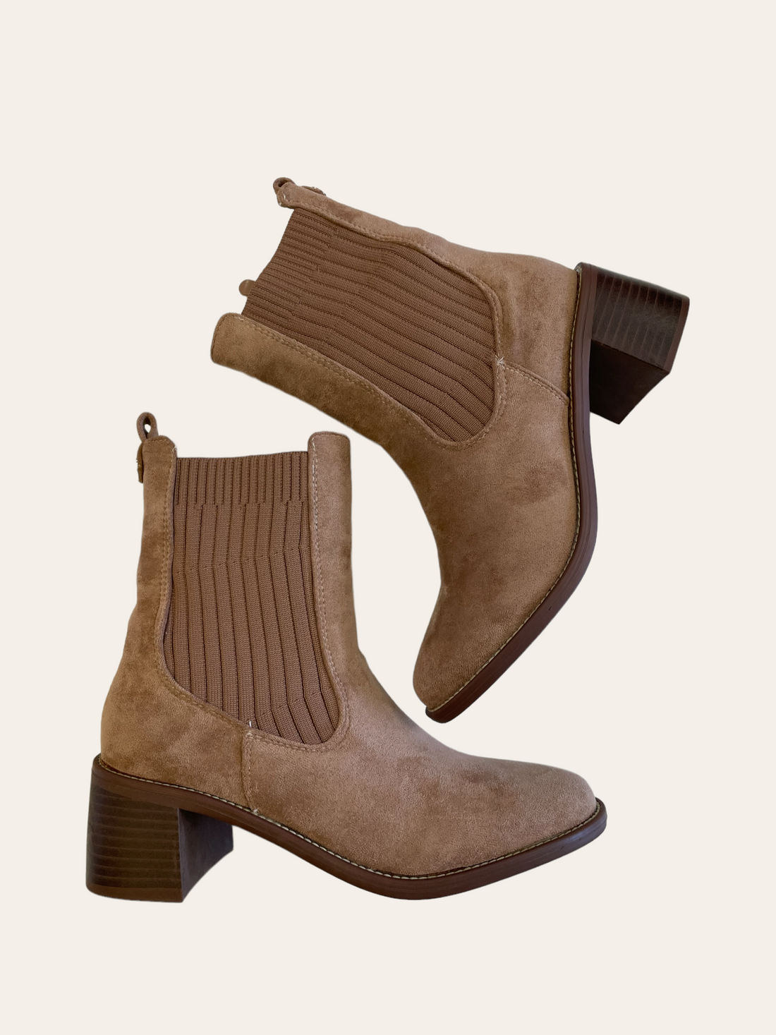 SUEDE FEEL FABRIC BOOTIE