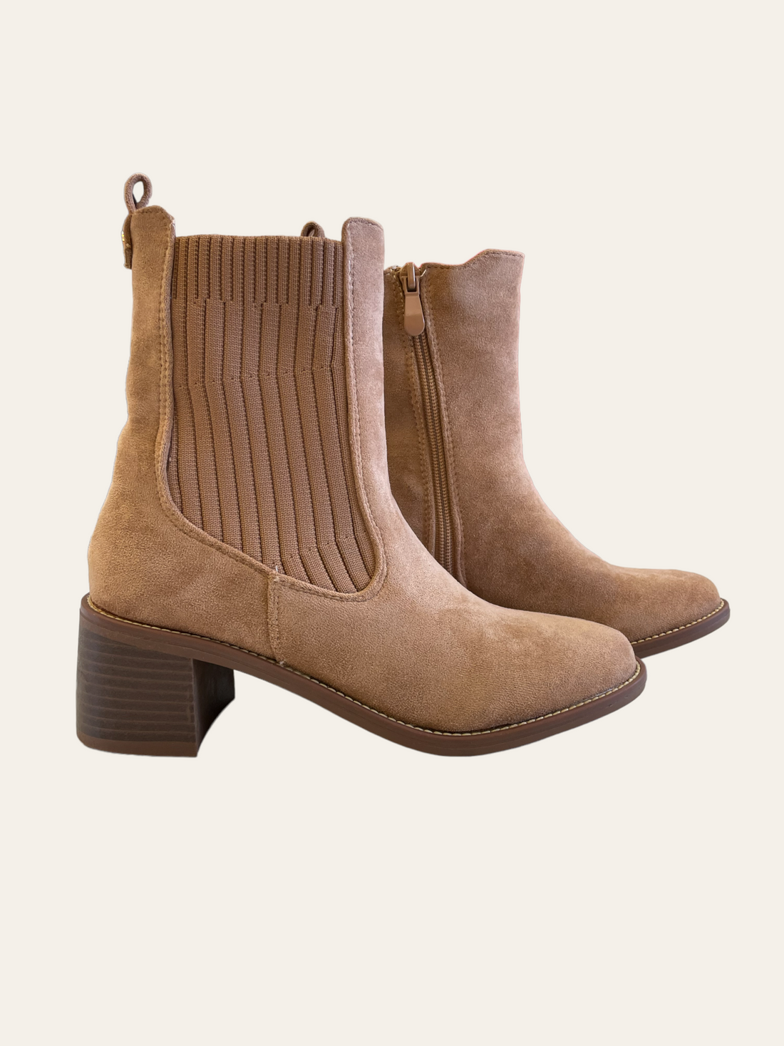 SUEDE FEEL FABRIC BOOTIE