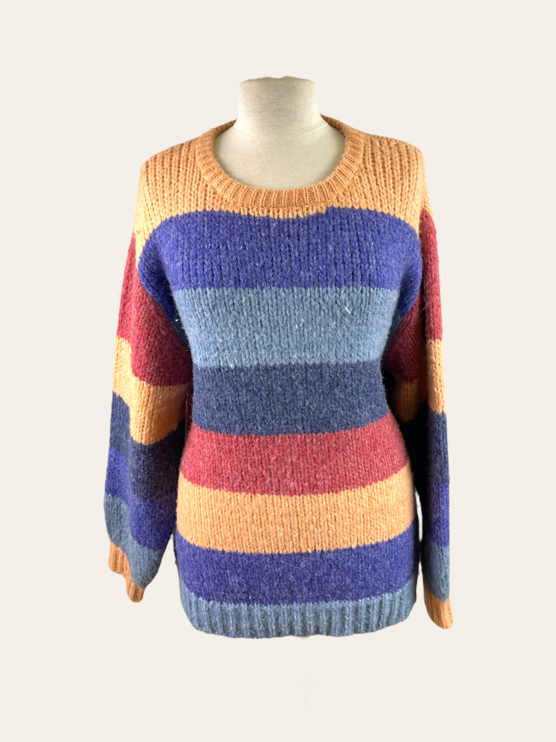 CHUNKY KNIT COLOR BLOCK SWEATER
