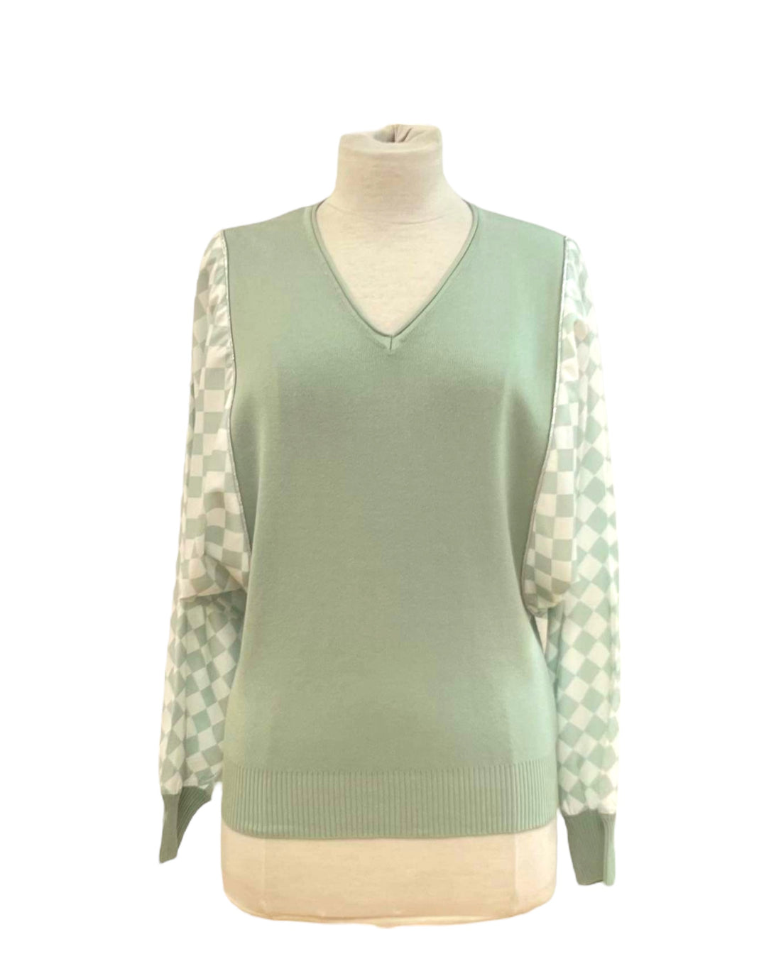 CHECKERS SLEEVE BLOUSE