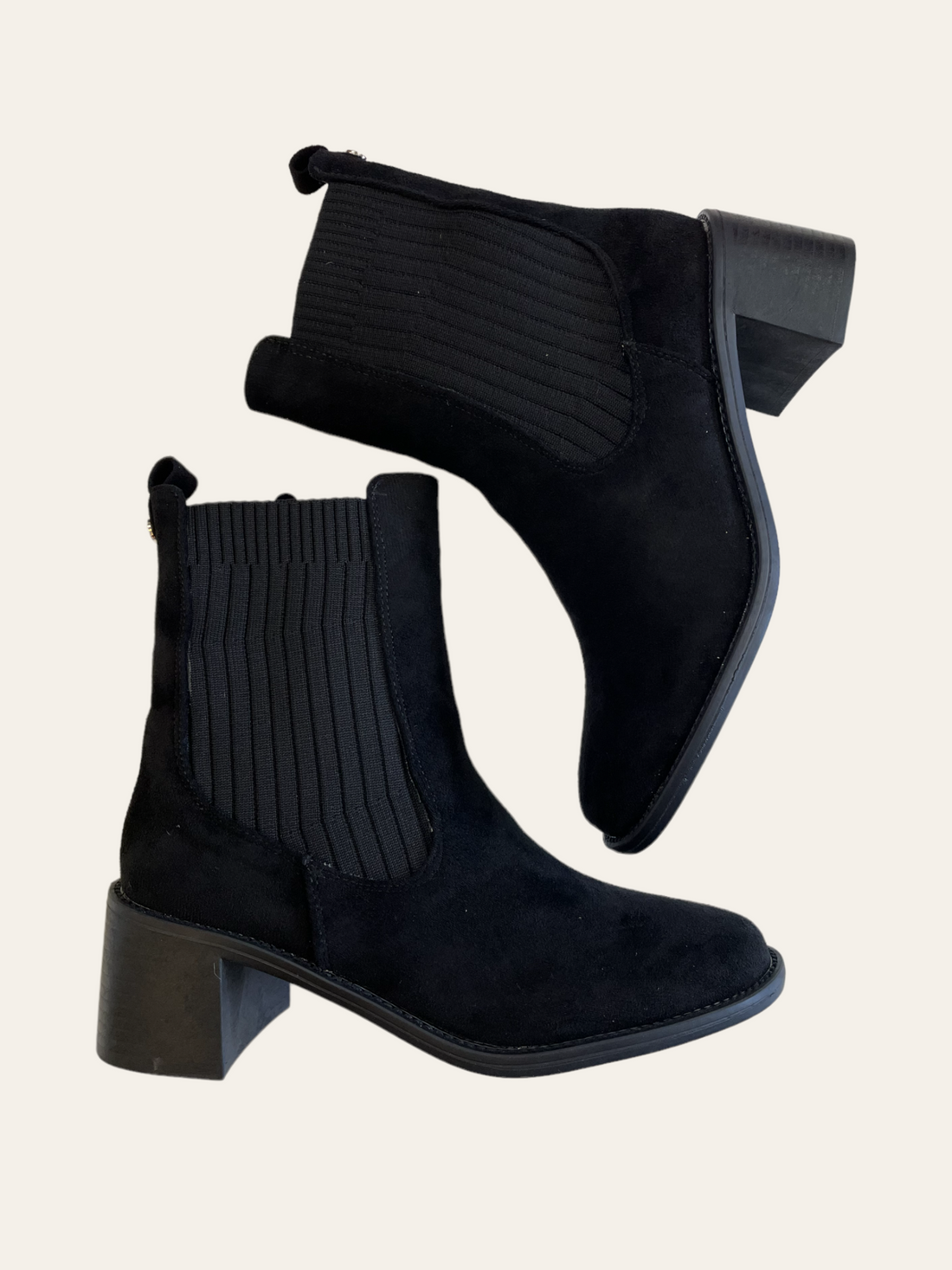 SUEDE FEEL FABRIC BOOTIE